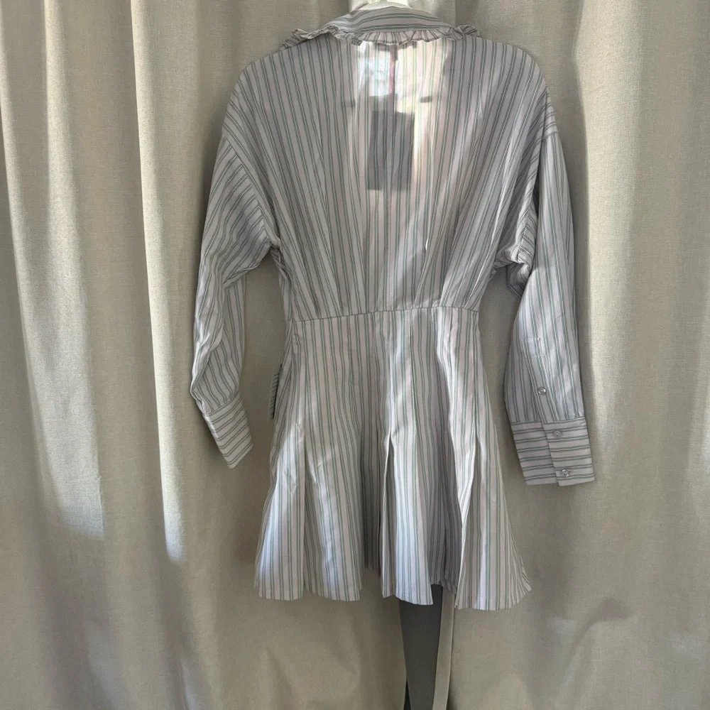 En Saison Striped Ruffle-Collar Mini Dress – XS - Picture 5 of 9